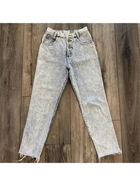 Palmetto's Vintage‎ High Rise Acid Wash Button Fly Mom Jeans Blue Size 9 80s 90s